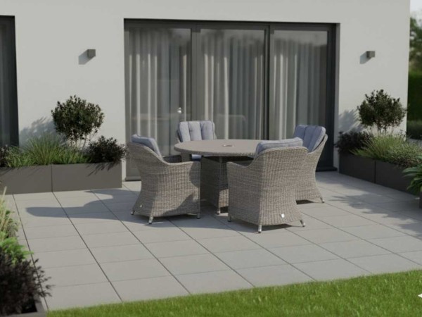 Nova - Ivy 4 Seat Round Dining Set with Ceramic Glass