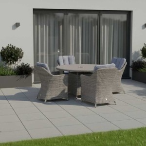 Nova - Ivy 4 Seat Round Dining Set with Ceramic Glass