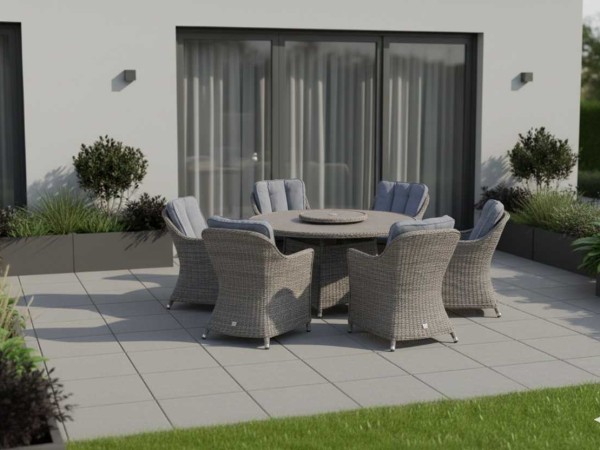 Nova - Ivy 6 Seat Round Dining Set with Ceramic Glass