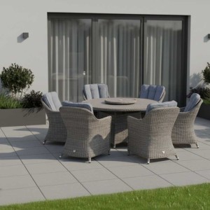 Nova - Ivy 6 Seat Round Dining Set with Ceramic Glass