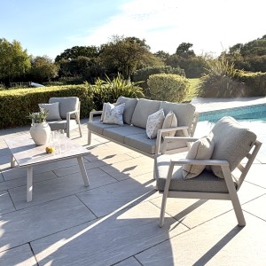 Nova - Phoenix 3 Seater Sofa Set with Rectangular Coffee Table - Pebble