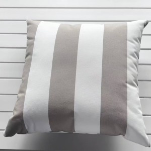 Beige And White Striped Outdoor Cushion