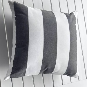 Grey And White Stripe Outdoor Cushion