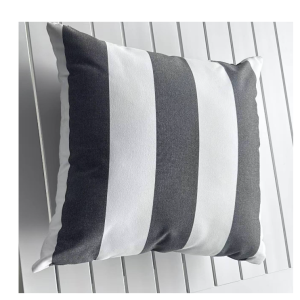 Grey And White Stripe Outdoor Cushion