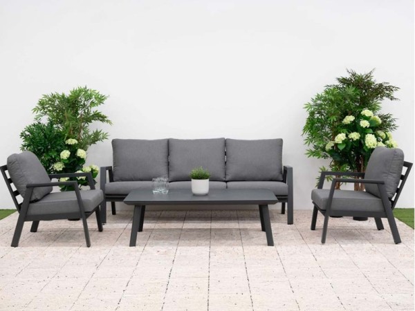 Nova - Phoenix 3 Seater Sofa Dining Set with Rectangular Rising Table - Grey