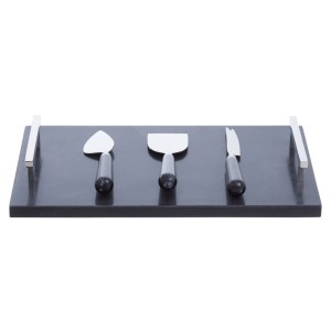 Noa Black Marble Cheese Board and Knife Set