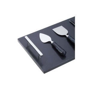 Noa Black Marble Cheese Board and Knife Set