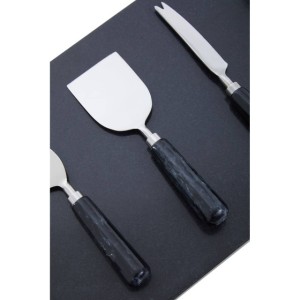 Noa Black Marble Cheese Board and Knife Set