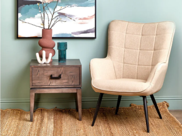 Maya One Drawer Antique Grey Side Table