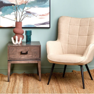 Maya One Drawer Antique Grey Side Table