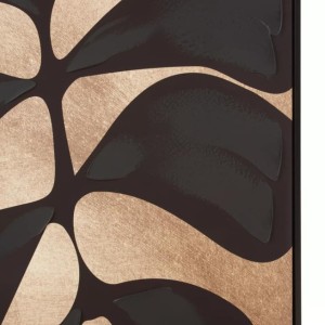 Asia Canvas Black Leaf Design Wall Art