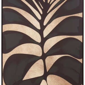 Asia Canvas Black Leaf Design Wall Art