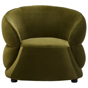Farrah Forest Green Curved Velvet Chair