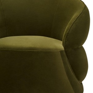 Farrah Forest Green Curved Velvet Chair