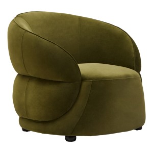 Farrah Forest Green Curved Velvet Chair