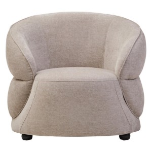 Farrah Taupe Chenille Curved Chair