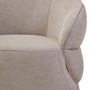 Farrah Taupe Chenille Curved Chair