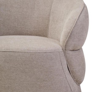 Farrah Taupe Chenille Curved Chair