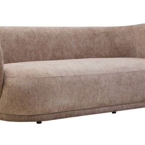 Kyle Deep Stone Chenille Curved Three Seater Sofa