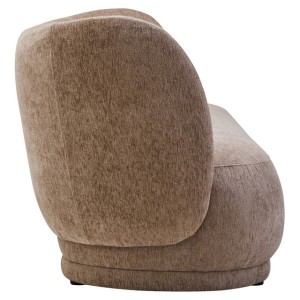 Kyle Deep Stone Chenille Curved Three Seater Sofa