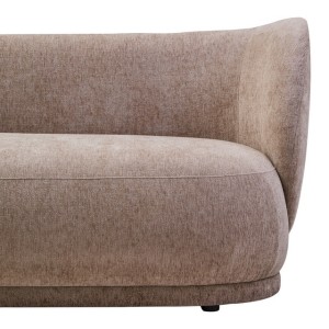 Kyle Deep Stone Chenille Curved Three Seater Sofa