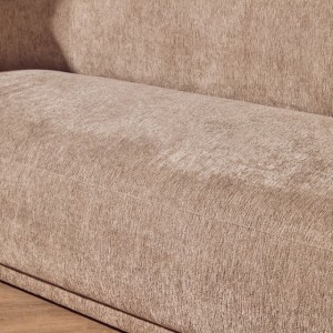Kyle Deep Stone Chenille Curved Three Seater Sofa
