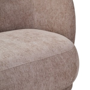Kyle Deep Stone Chenille Curved Three Seater Sofa