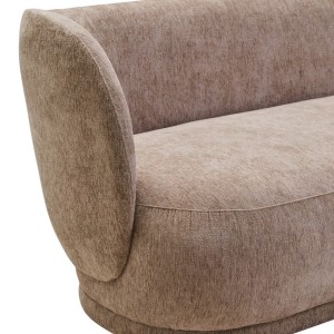 Kyle Deep Stone Chenille Curved Three Seater Sofa