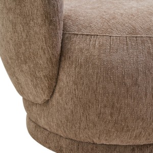 Kyle Deep Stone Chenille Curved Three Seater Sofa