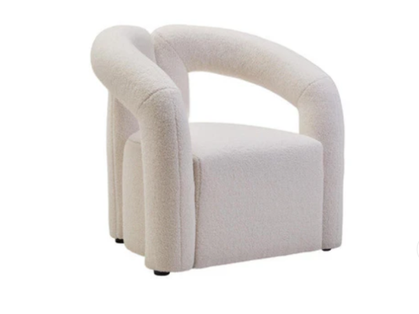 Evana Ivory Boucle Statement Chair