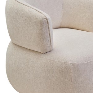 Codie Ivory Chenille Curved Chair