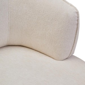 Codie Ivory Chenille Curved Chair