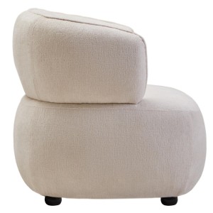 Codie Ivory Chenille Curved Chair