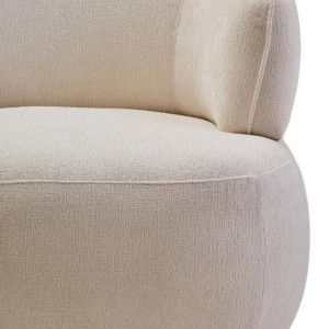 Codie Ivory Chenille Curved Chair