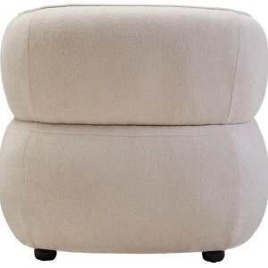 Codie Ivory Chenille Curved Chair