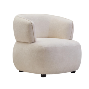 Codie Ivory Chenille Curved Chair
