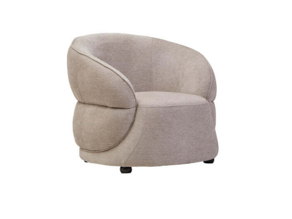 Farrah Taupe Chenille Curved Chair