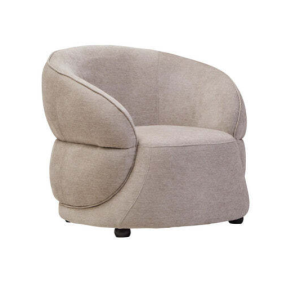 Farrah Taupe Chenille Curved Chair
