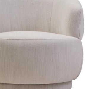 Leila Ivory Linen Curved Chair