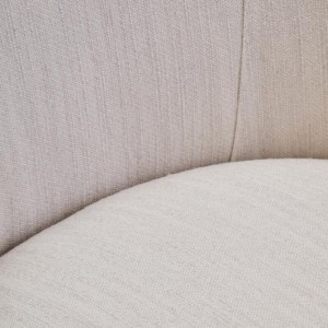 Leila Ivory Linen Curved Chair