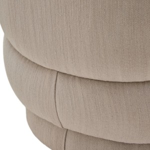Leila Ivory Linen Curved Chair