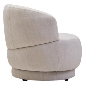 Leila Ivory Linen Curved Chair