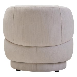Leila Ivory Linen Curved Chair
