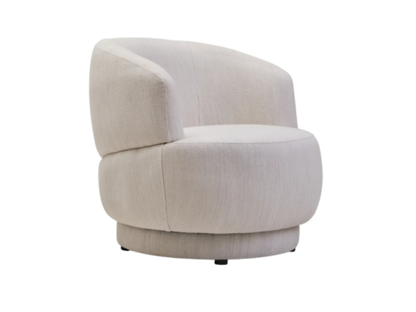 Leila Ivory Linen Curved Chair