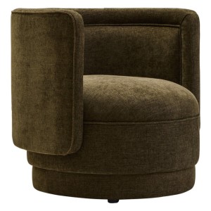 Dante Forest Green Chenille Curved Chair