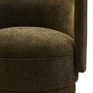 Dante Forest Green Chenille Curved Chair