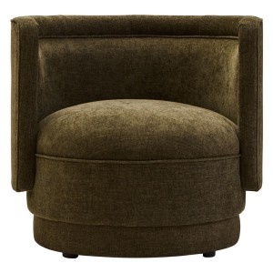 Dante Forest Green Chenille Curved Chair
