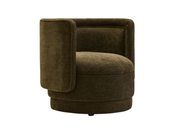 Dante Forest Green Chenille Curved Chair