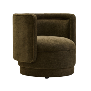 Dante Forest Green Chenille Curved Chair