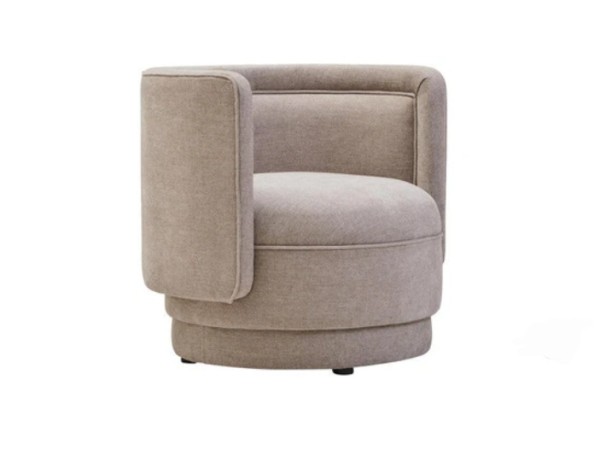 Dante Taupe Chenille Curved Chair